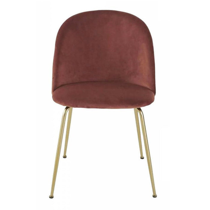Set 4 Sedie Imbottite 49x52x79 cm in Velluto Bronzo e Oro