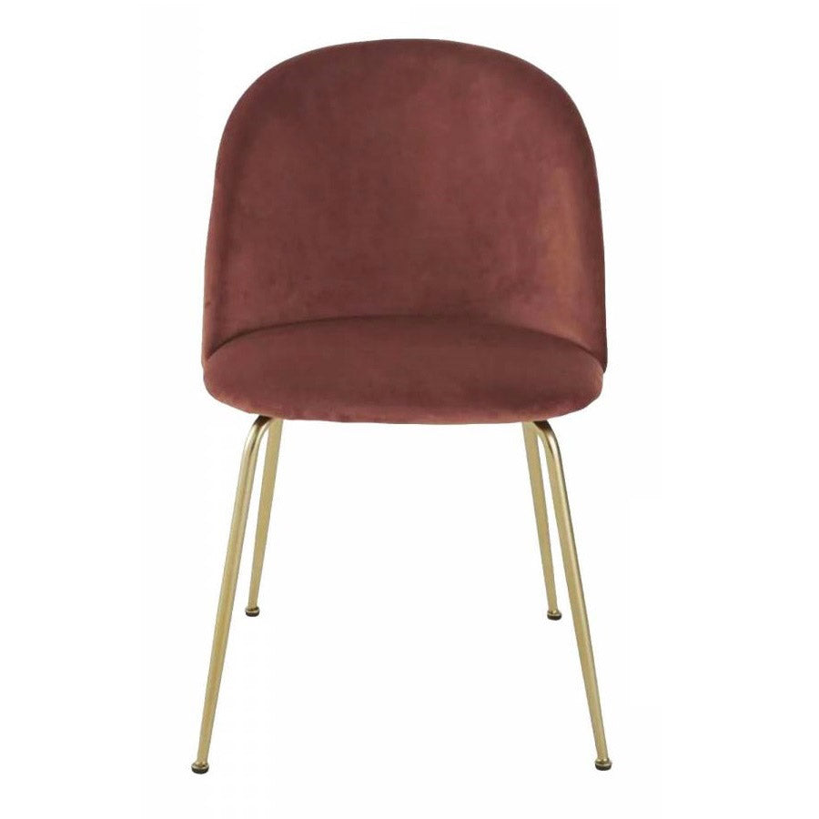 Set 4 Sedie Imbottite 49x52x79 cm in Velluto Bronzo e Oro