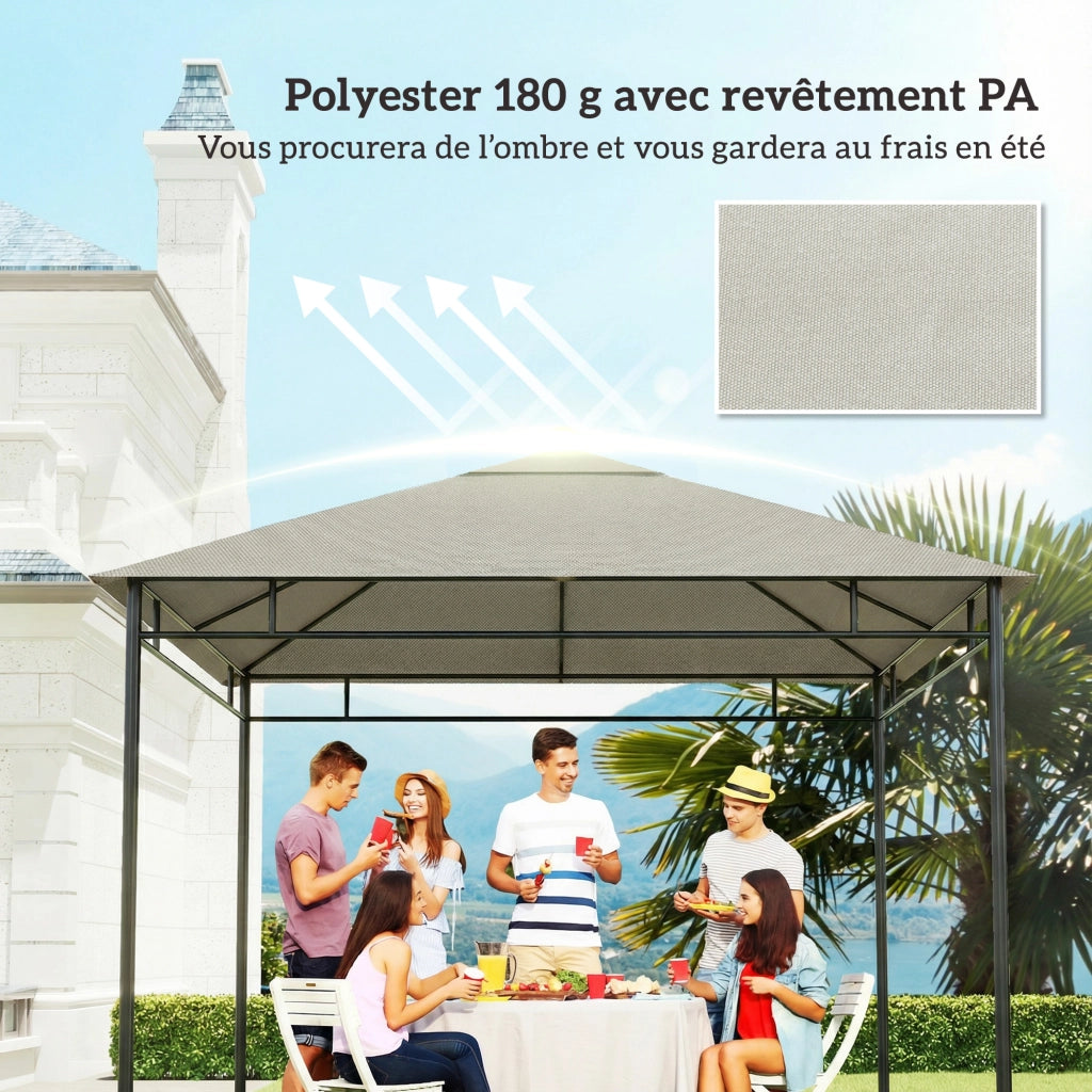 Telo di ricambio per gazebo da giardino ¨C Xylo ¨C poliestere 180g/m2 3x3m grigio