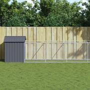 Casetta Cani con Tetto Antracite 117x1221x123cm Acciaio Zincatocod mxl 93802