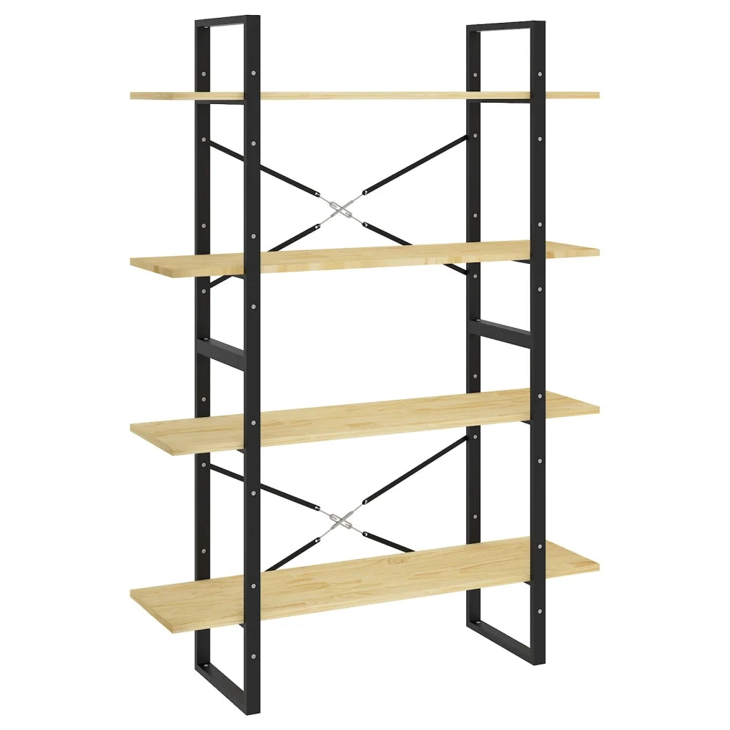 Libreria a 4 Ripiani-Scaffale per Libri-Mobile di Stoccaggio 100x30x140 cm in Legno Massello di Pino