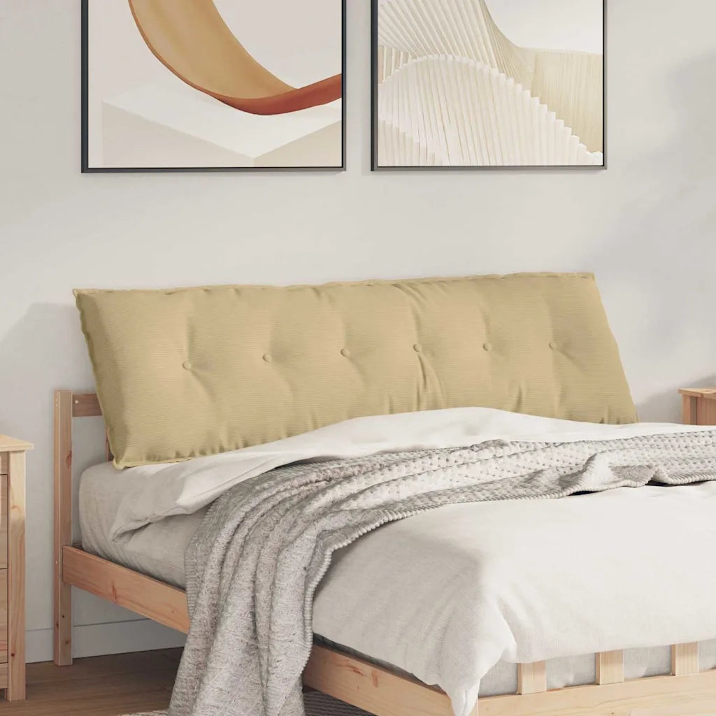 Cuscino per Schiena | Cuscino dorsale Grigio Verde 160 x 50 cm Tessuto in Cords