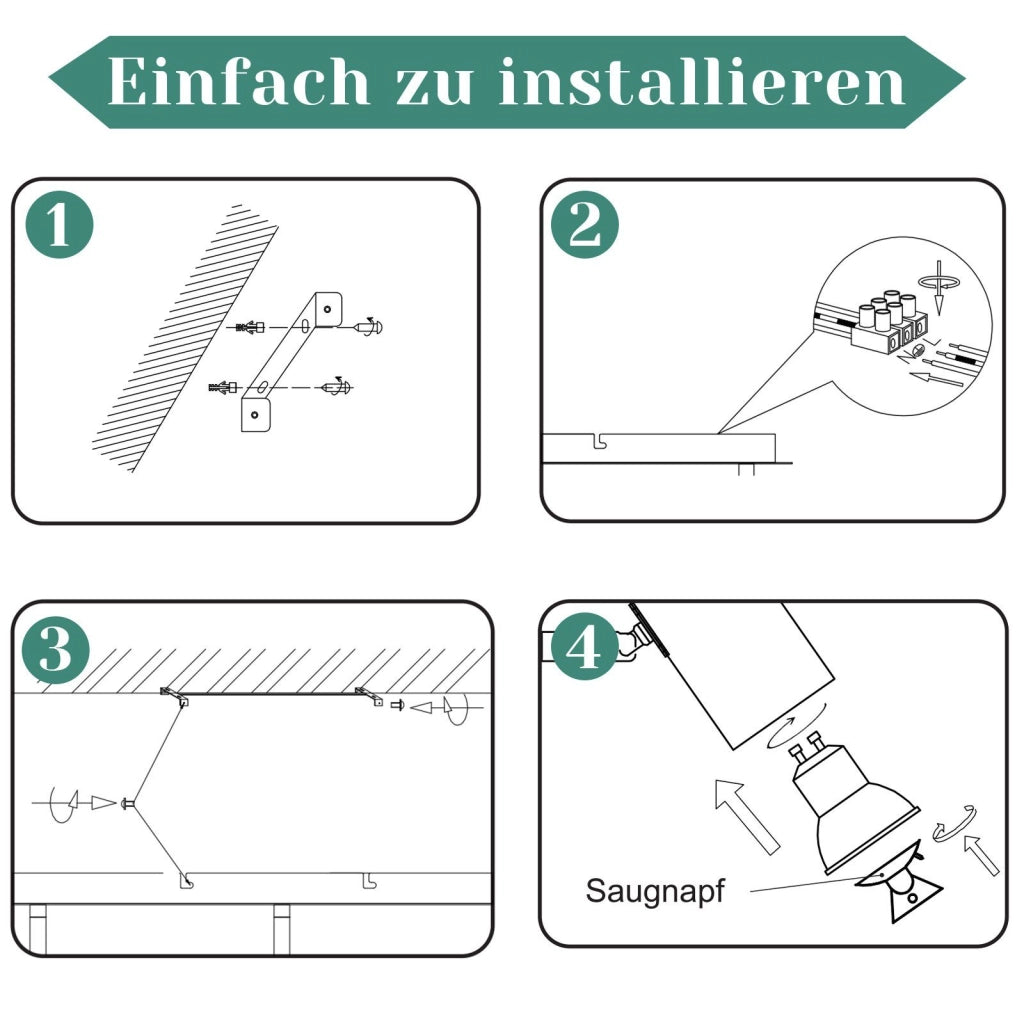 ZMH Faretto da soffitto nichelati 4 luci GU10 orientabili 330° stile moderno per soggiorno camera letto senza lampadina