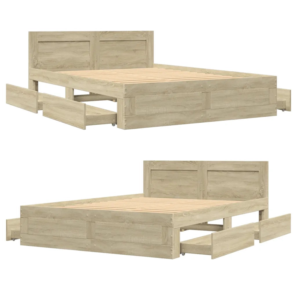 Giroletto Testiera Rovere Sonoma 135x190 cm Legno Multistrato 3295599
