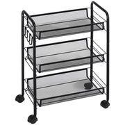 Tavolino a rotelle con cestelli ¨C zephmum ¨C 45x26.5x63 cm Nero