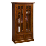 Vetrina 2 porte 2 cassetti in legno tinta noce arte povera l 81 p 42 h 153 cm - Mobili 2G