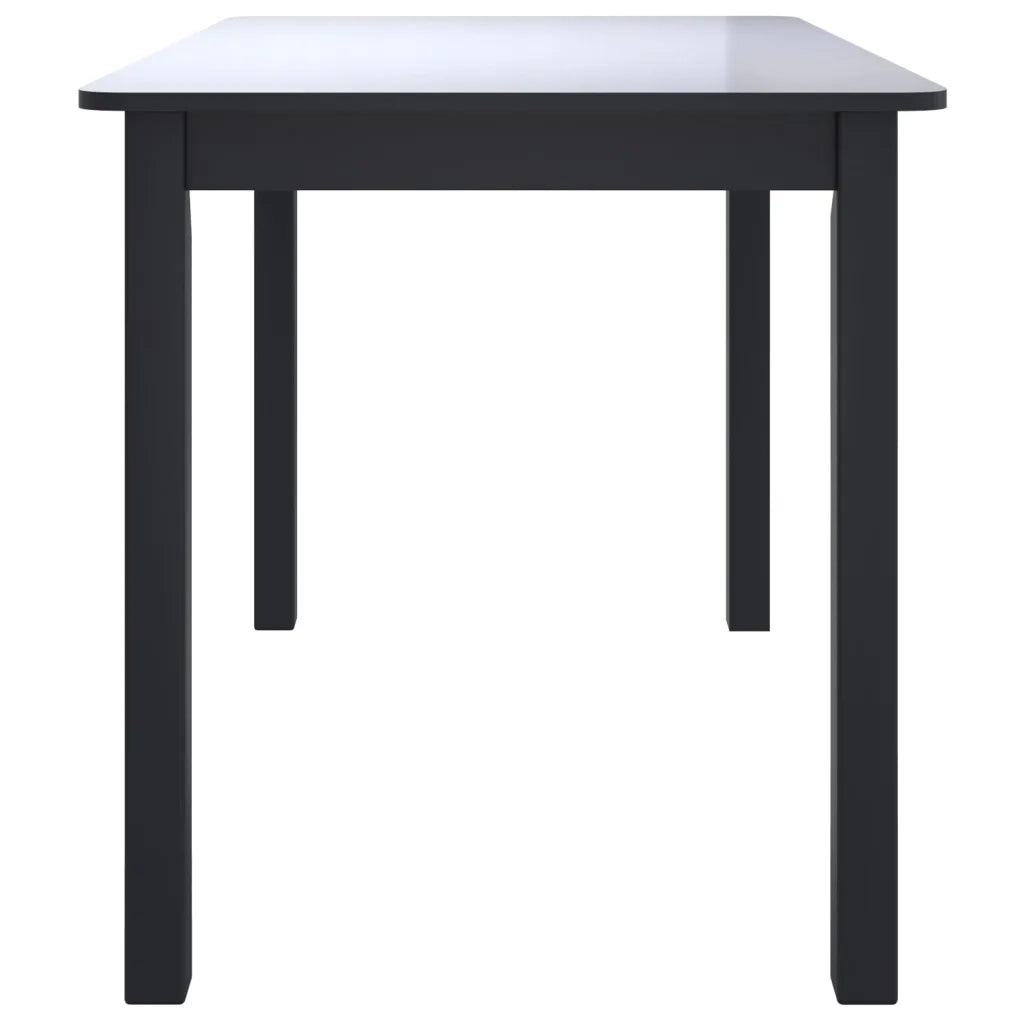 Tavolo da Pranzo Nero 114x71x75cm in Legno Massello di Hevea 247364