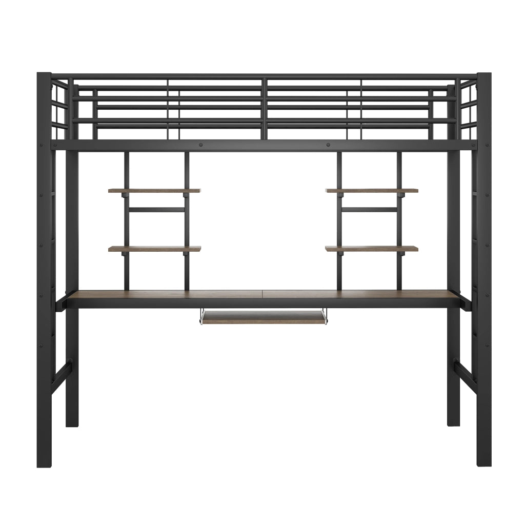 letto a castello metallo nero 90 x 200 cm