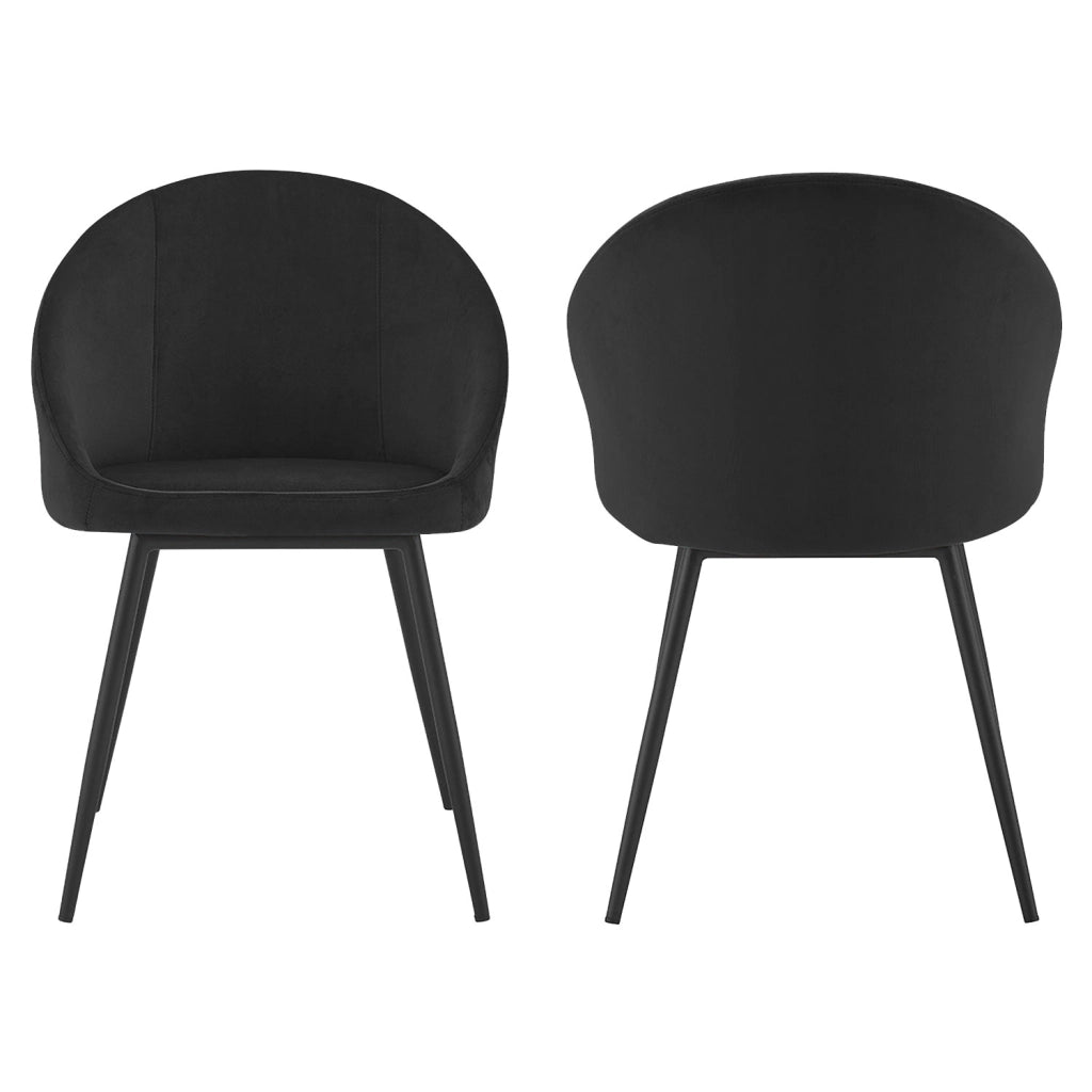 Set di 2 sedie vintage DIANE in velluto nero