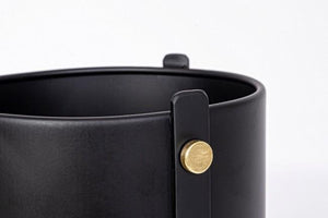 Portapiante Rotondo Ø20x66 cm in Acciaio Nero