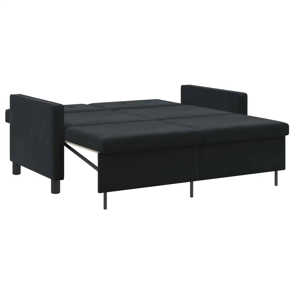Divano letto Nero Tessuto