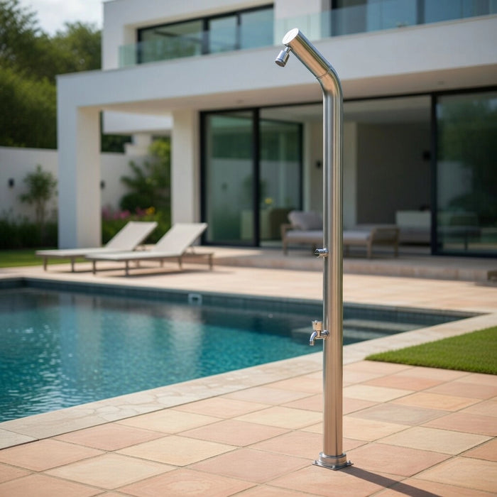 Doccia da Giardino Rubinetto e Lavapiedi ATI Docce UNI-1R Inox Anodizzato