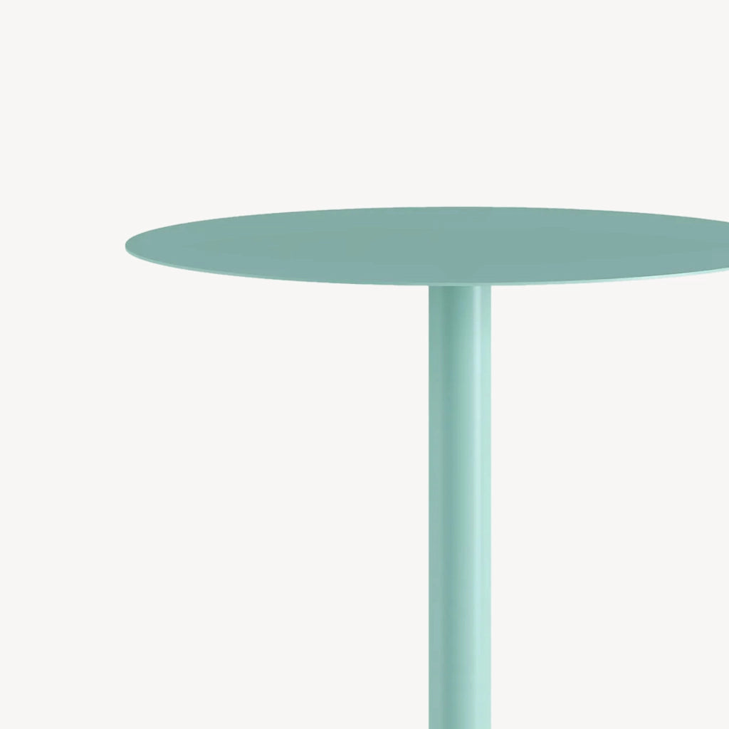 Tavolino Laterale da Divano Nastätten Metallo Piano Rotondo - Menta Verde [en.casa]