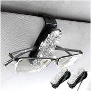 Supporto per occhiali per auto - 2 pezzi - Strass/ABS - Supporto per auto per occhiali - Ombrellino per occhiali - Qualità affidabile - Robusto e duraturo - Supporto per occhiali per auto