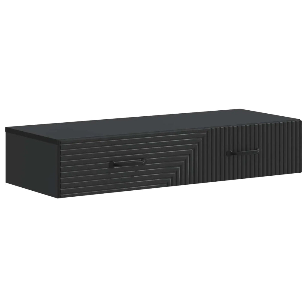 Tavolino da Parete Laterale Nero 87,5 x 34,5 x 17 cm
