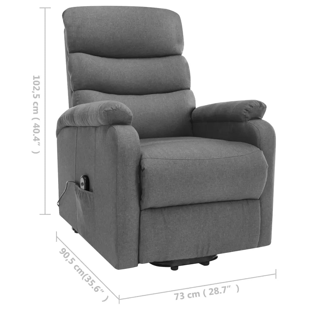 Poltrona Alzapersona Massaggio Grigio Chiaro in Tessuto cod mxl 32441