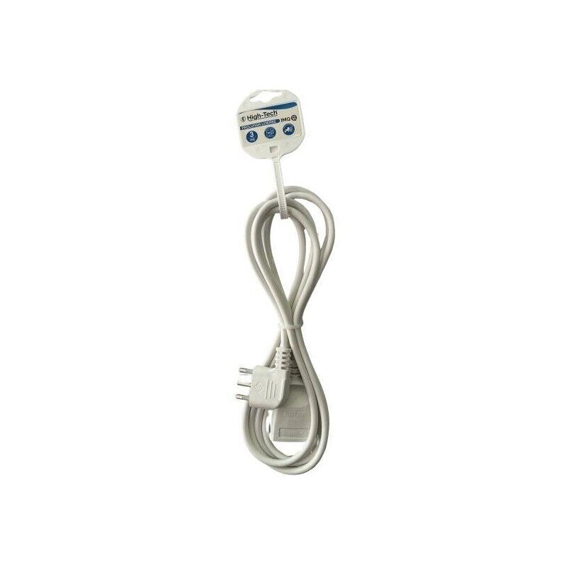HIGH-TECH PROLUNGA 3MT - 16A 2P+T PRESA P17/11 BIP 10/16A C/PROTEZIONE BAMBINI BIANCA MATERIALE ELETTRICO