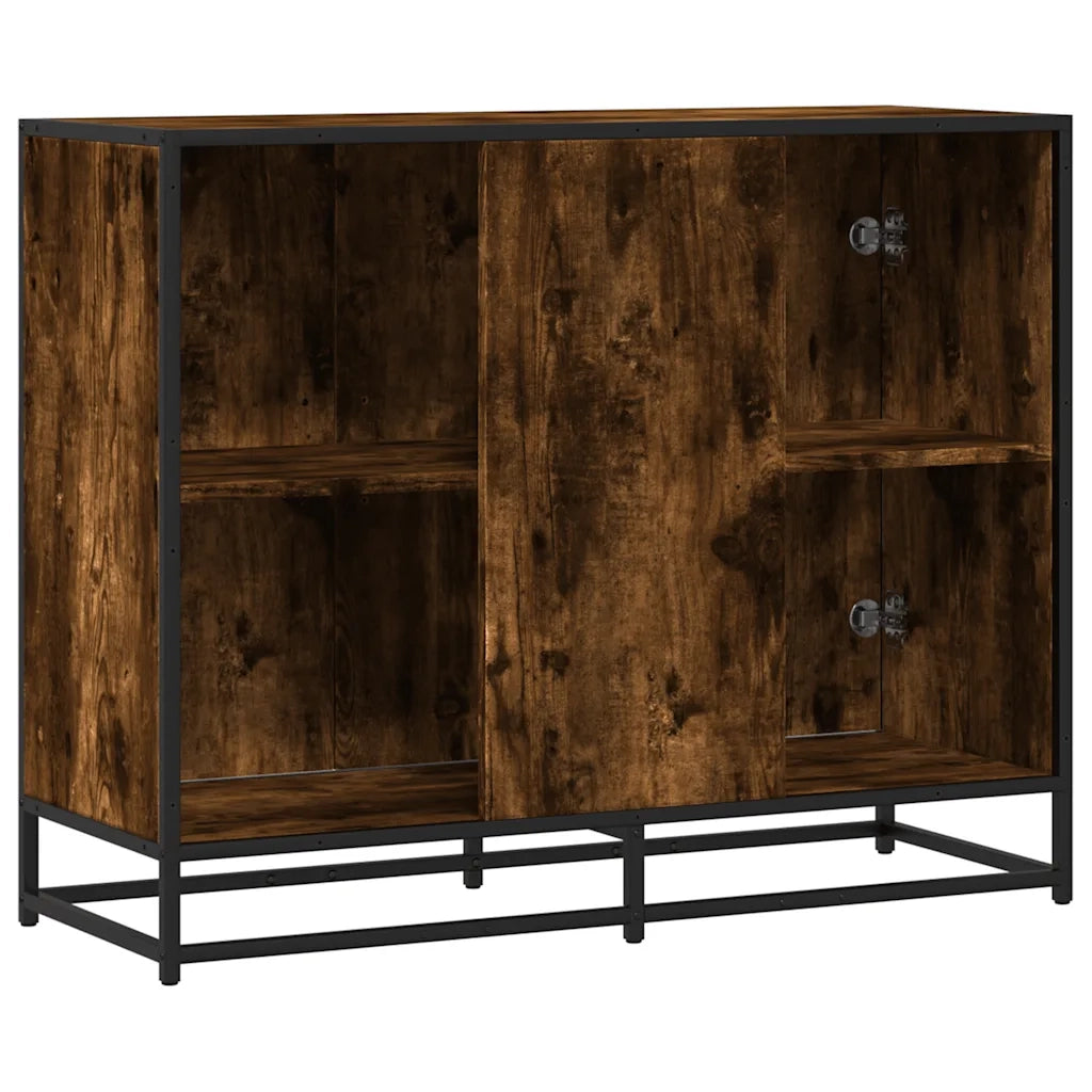Credenza Rovere Fumo 94x35x76 cm in Legno Multistrato