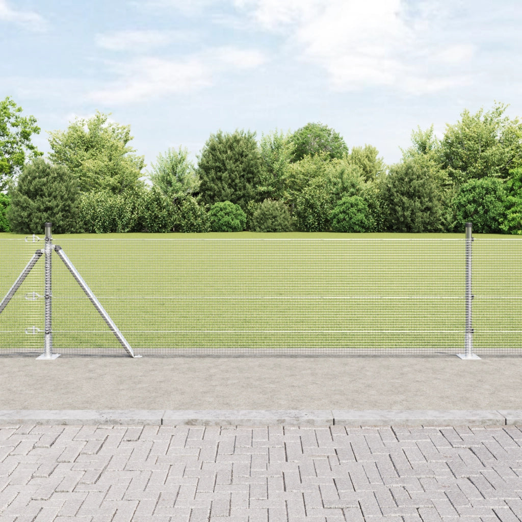 Recinto in Rete Saldata con 13 Pali Flangiati 0.6x100 m in Acciaio Galvanizzato