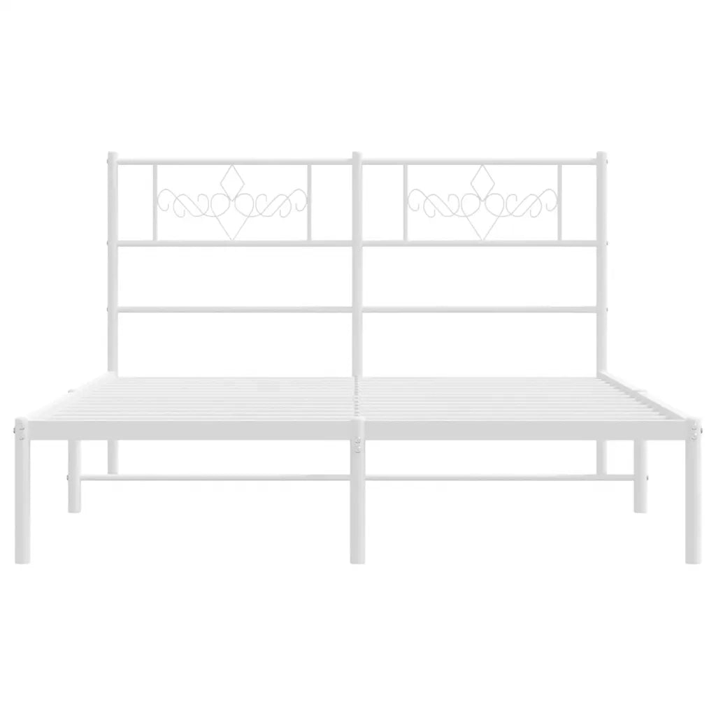 Giroletto con Testiera Metallo Bianco 150x200 cm 355318