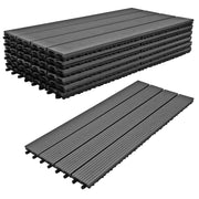 Noka - Pavimento da Esterno con Clip 90x30 cm 6 Piastrelle 1,62 m2 per Giardino Patio Terrazza in WPC NERO