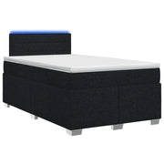 Letto con Box Spring, Materasso e LED Nero 120 x 190 cm Tessuto 3451891