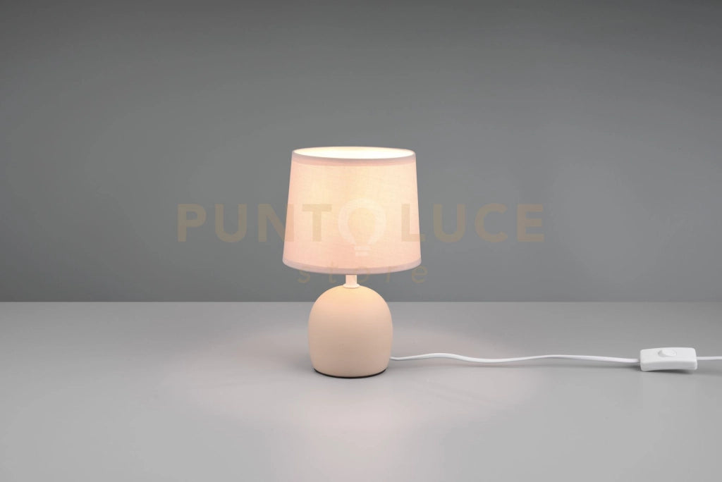 MALU LAMPADA DA TAVOLO IN CERAMICA CON PARALUME BEIGE H. 26CM  1 LUCE ATTACCO E14