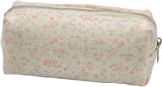 Penne e matite per scuola e ufficio, penne e matite in borsa con chiusura a righelli, borsa con fiori estetici, rosa.