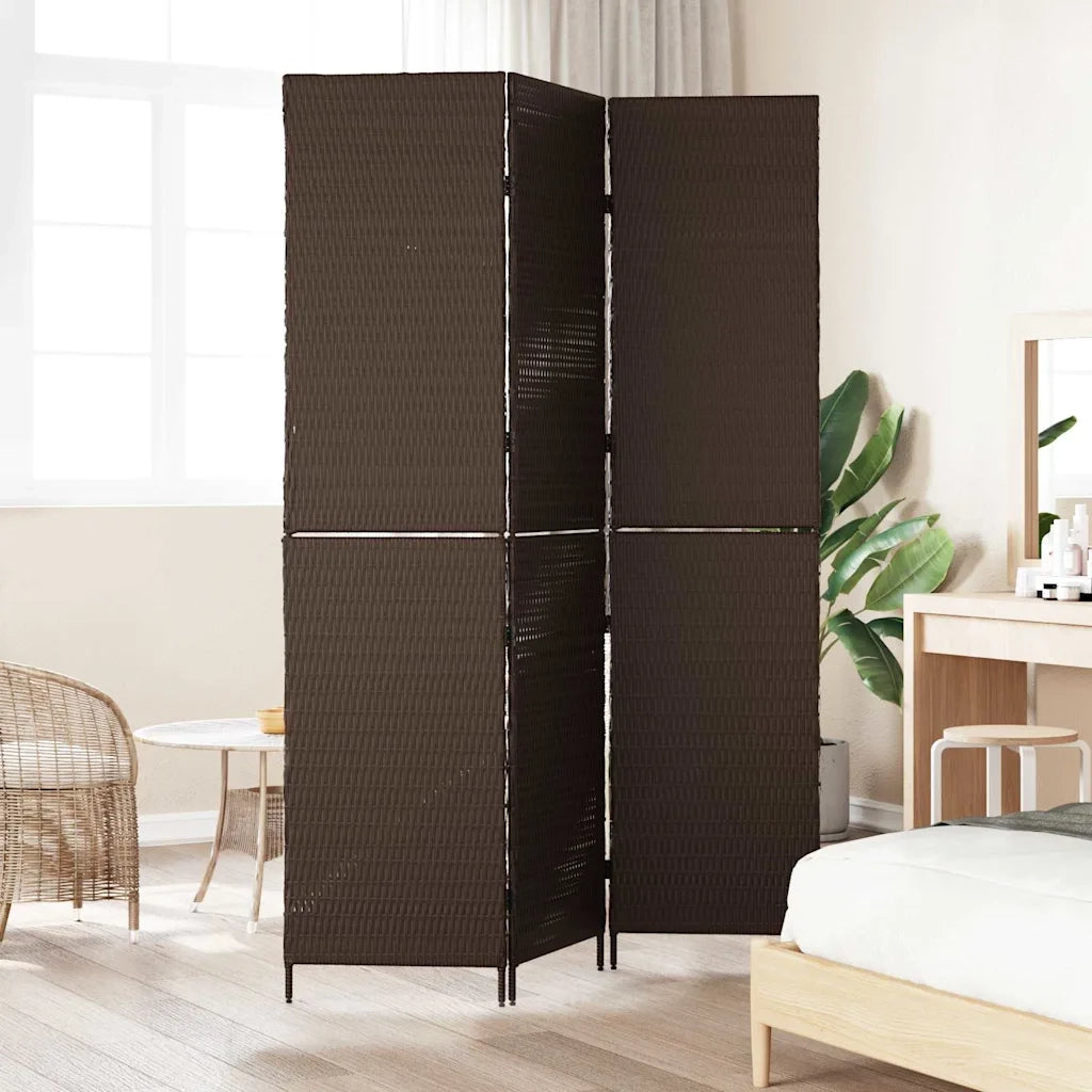 Divider per stanze | Paravento | Divisorio Ambienti Marrone 146 x 180 cm polyrattan