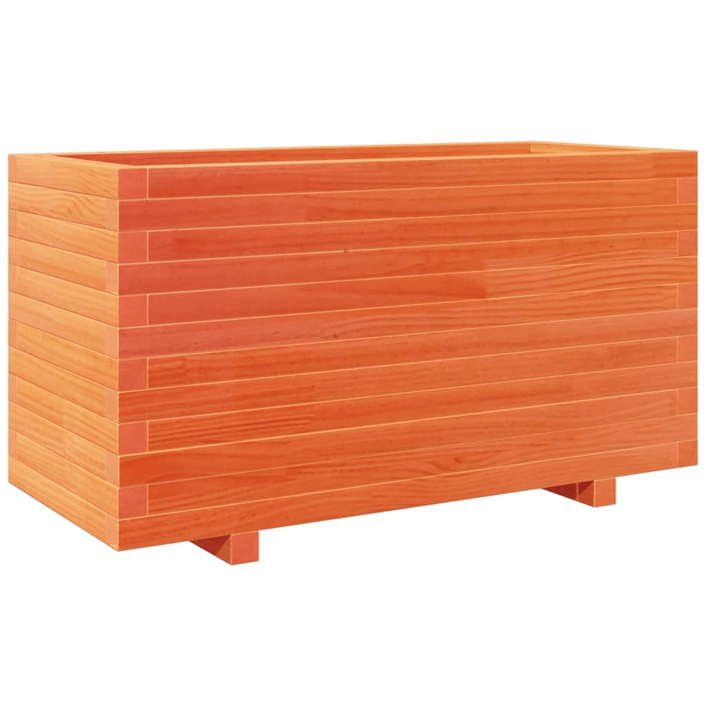 Fioriera rialzata per piante fiori terrazza giardino finitura a cera 90 x 40 x 49,5 cm legno di pino massiccio marrone 02_0038512