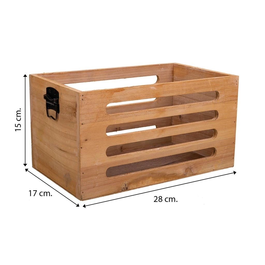 Set di 3 scatole in legno marrone