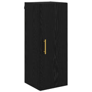 Pensile | Mobile a Parete Rovere Nero 34,5 x 34 x 90 cm Legno multistrato