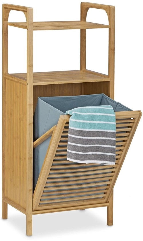 Recinzione per bagno in bambù con contenitore per sapone - spaziale - 1 pezzo - bambù - 95 x 40 x 30 cm