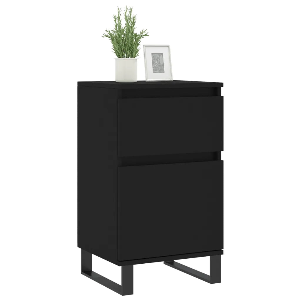 Credenze 2 pz Nere 40x35x70 cm in Legno Multistrato 831167