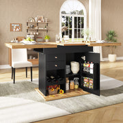 Tavolo allungabile 110-140x80x75 cm;in MDF e metallo; nero e naturale