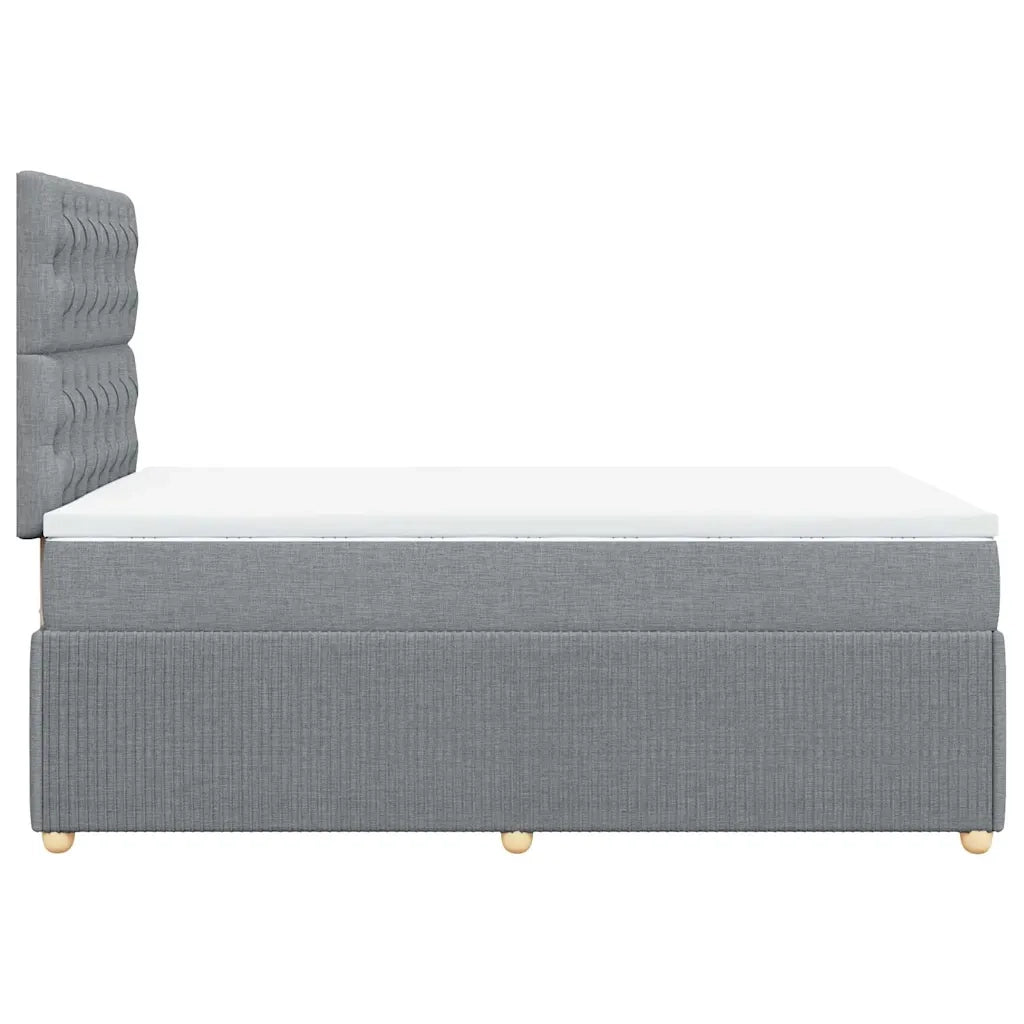 Giroletto a Molle con Materasso Grigio Chiaro 120x200cm Tessuto 3292030