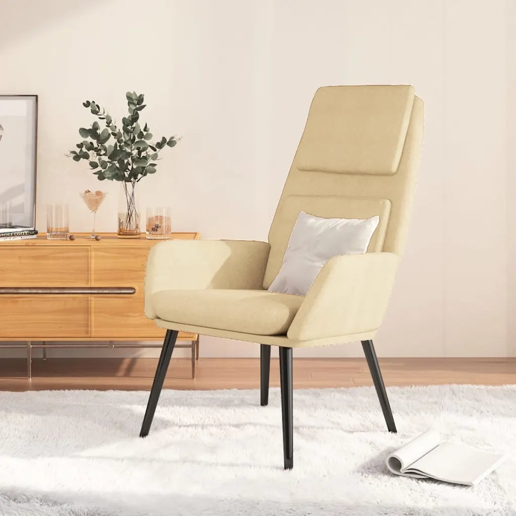Poltrona | Sedia Relax Crema in Tessuto