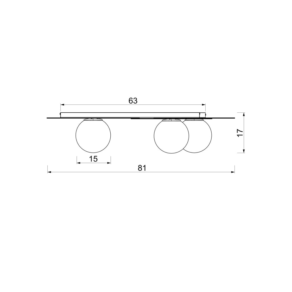Lampada soffitto Flat 3xE27 beige bordeaux Luminex