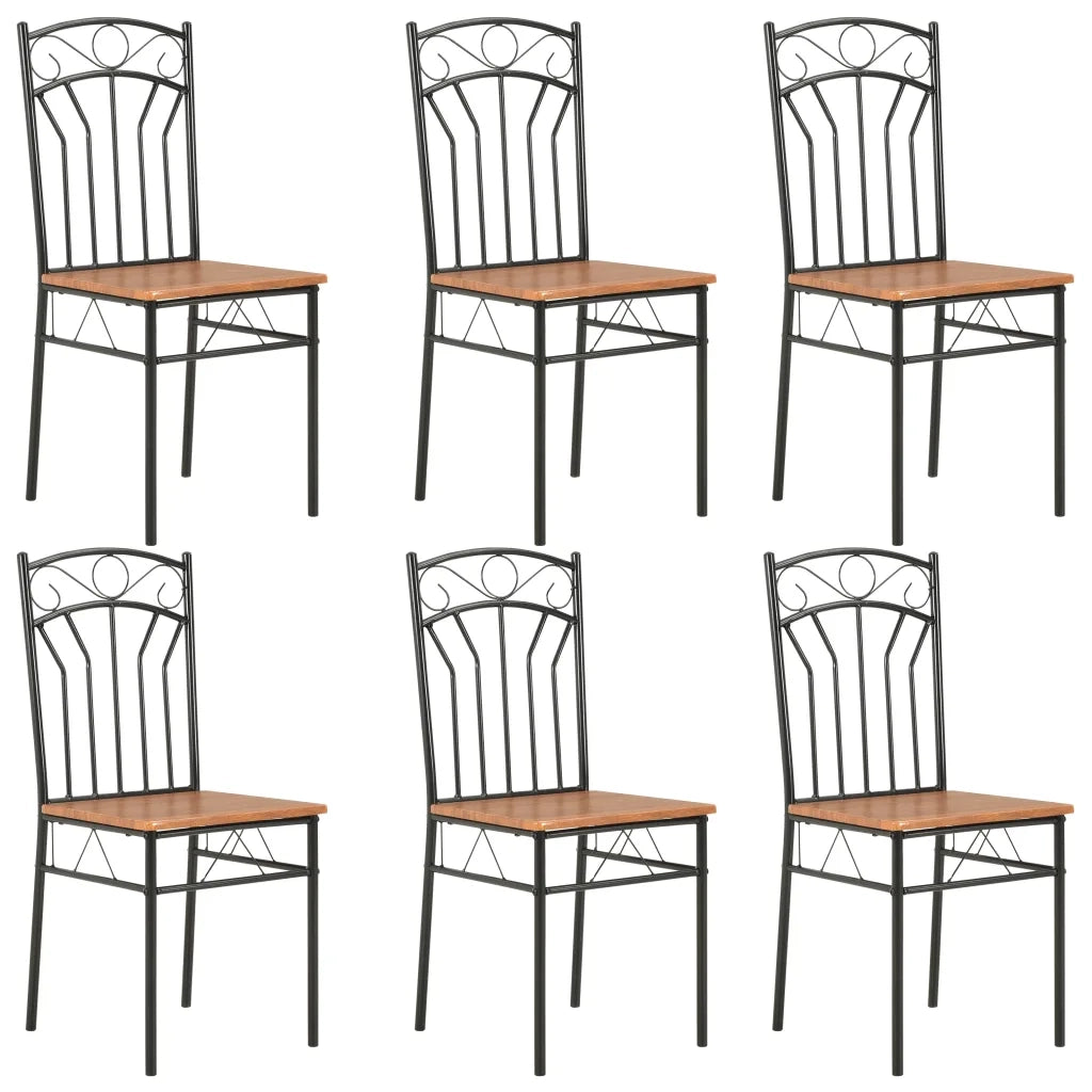 Sedie per Sala da Pranzo 6 pz Marroni in MDF cod mxl 64062