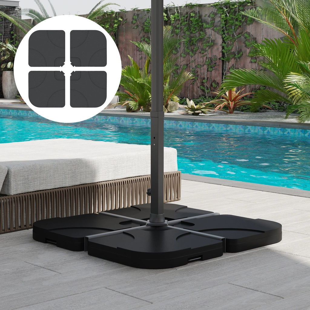 Set 4 Pezzi Base per Ombrellone da Giardino ¨C zephmum ¨C Plastica 50x50x7.5cm