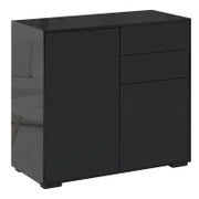 Mobiletto Multiuso per Casa e Ufficio con 2 Cassetti e 2 Armadietti, Apertura a Pressione, 79x36x74cm