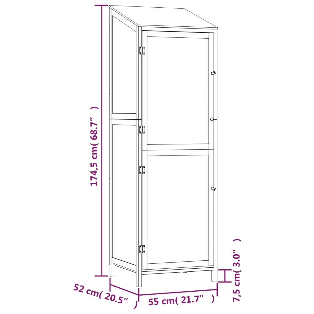 Capanno Giardino Antracite 55x52x174,5 cm Legno Massello Abete CFW5597315