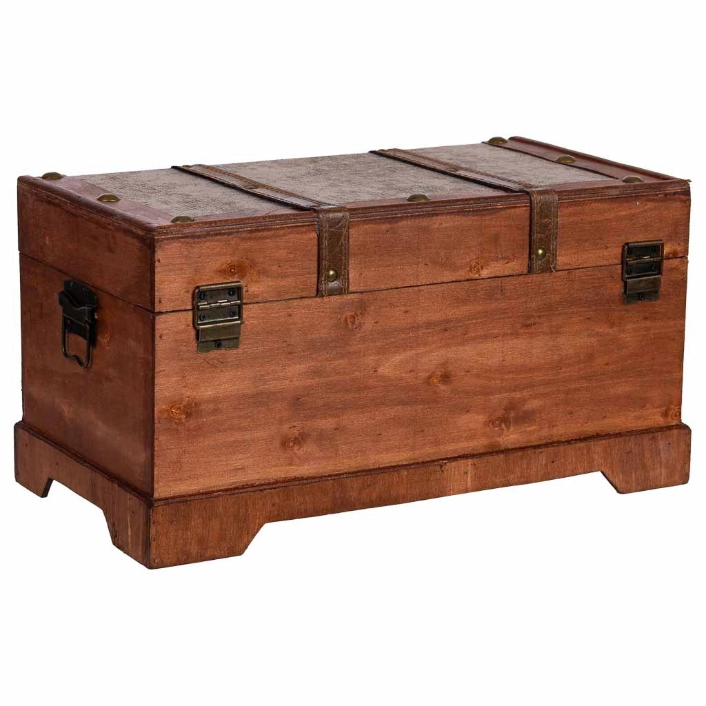 Baule in legno marrone 43x23x22