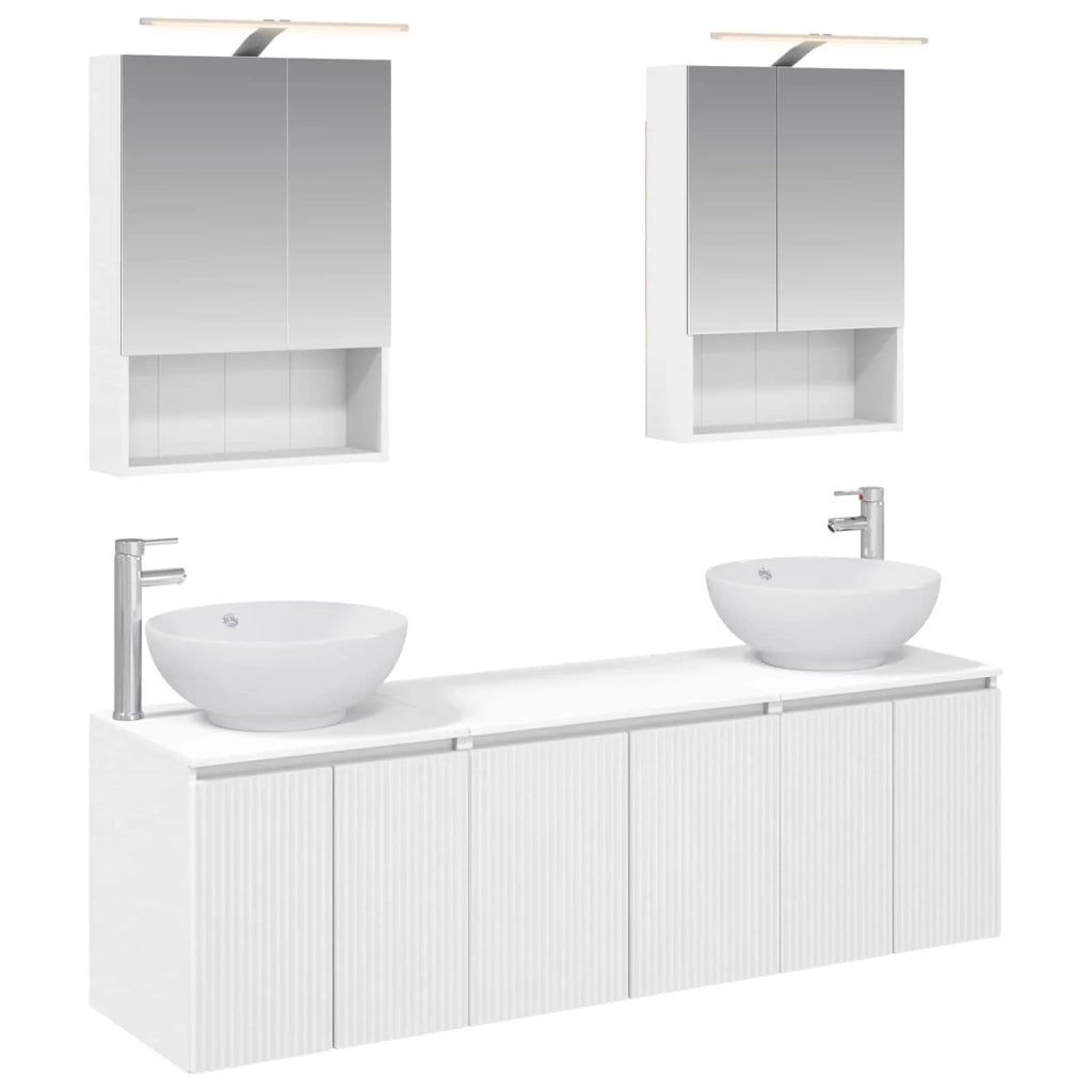 Set di Armadi da Bagno 5 pcs Bianco Legno ingegnerizzato 3406479