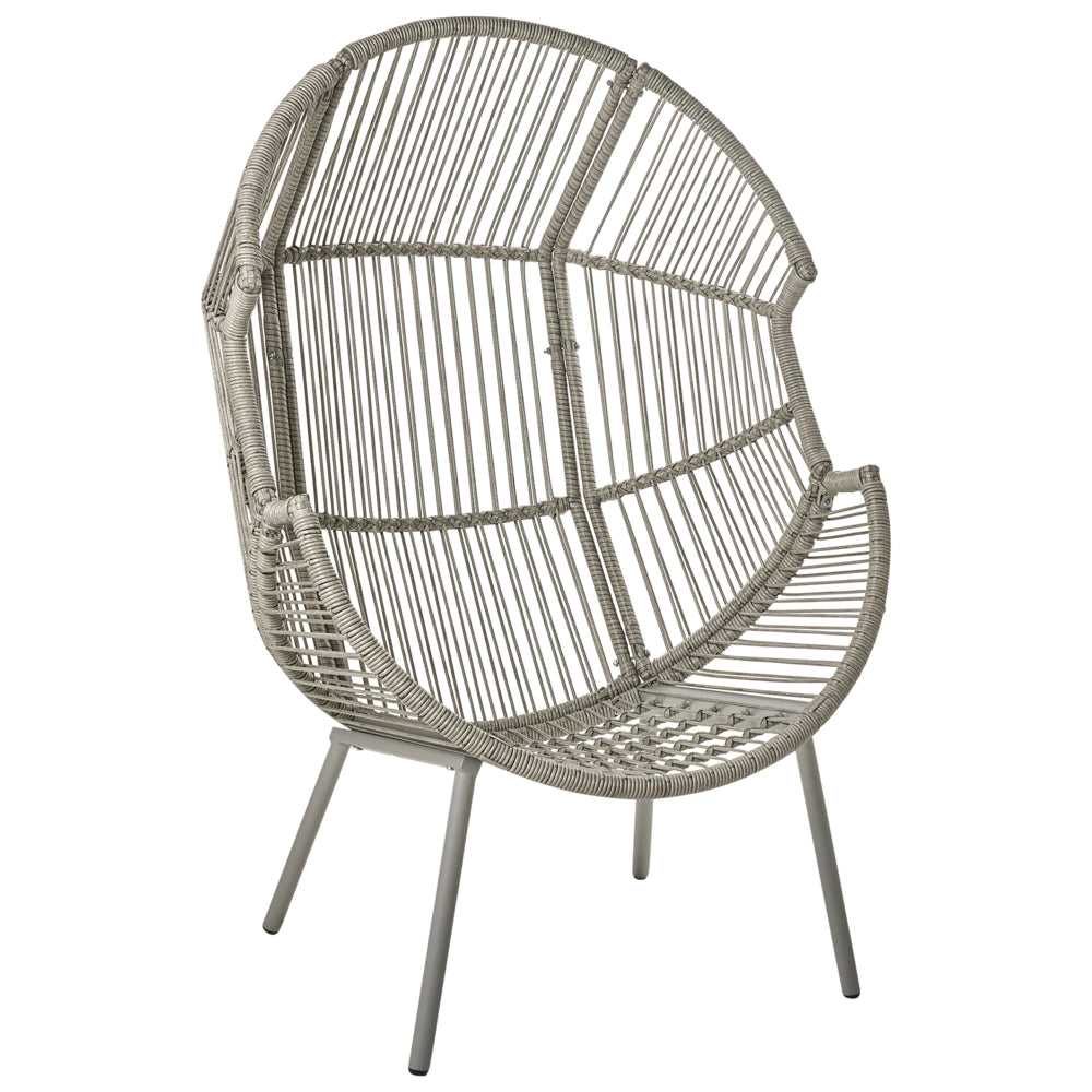 Poltrona da giardino in rattan naturale con poggiapiedi in cotone cuscini per lo schienale del sedile bianco sporco per interni ed esterni