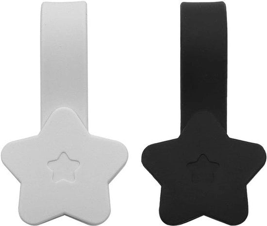 Clip per cappello magnetica - Viaggio - Portatile - Nero e Beige - Accessorio esterno - Adatto per borse - Compagno di cappello - 2 pezzi