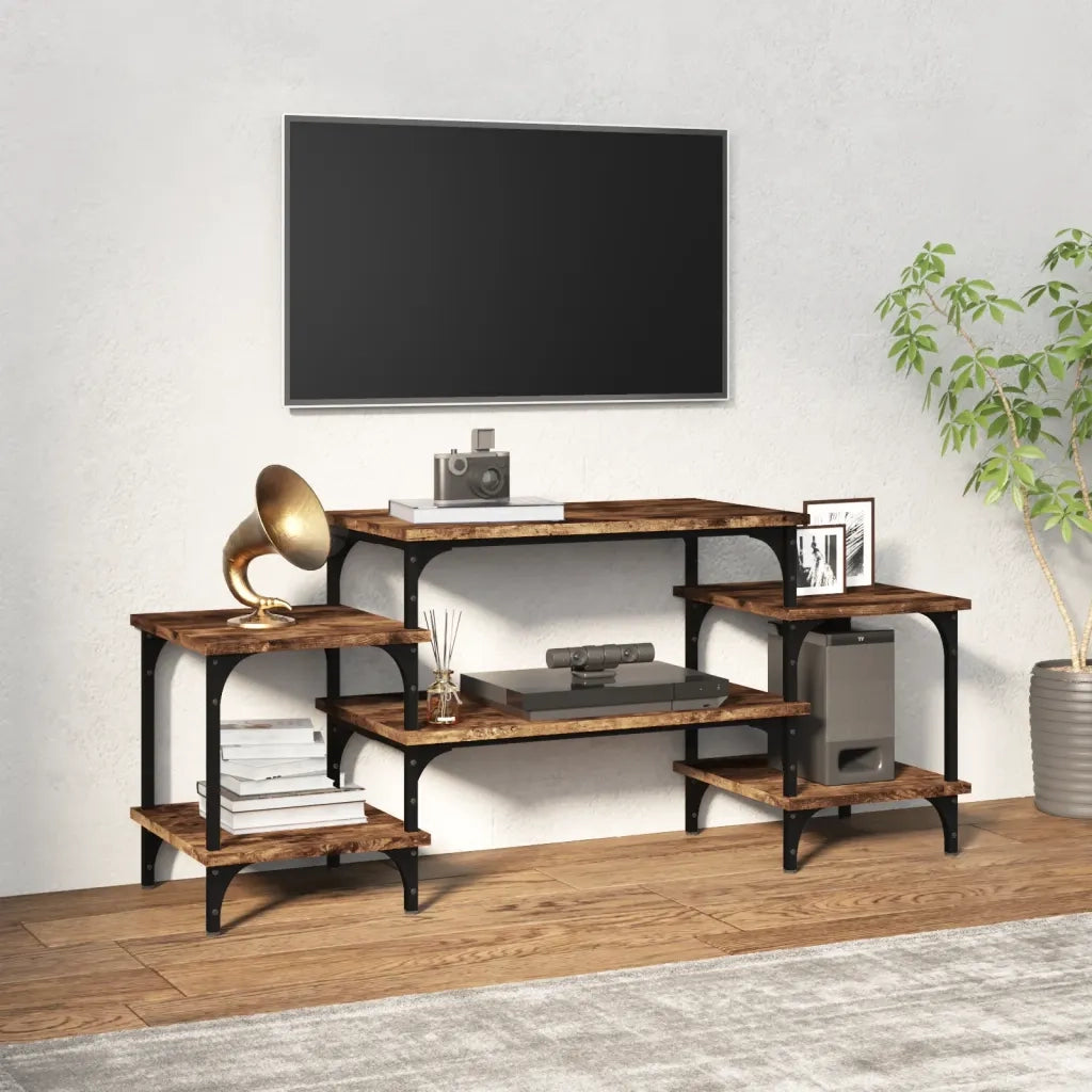 Mobile Porta TV-Mobile per TV-Credenza TV Rovere Fumo 117x35x52 cm in Legno Multistrato