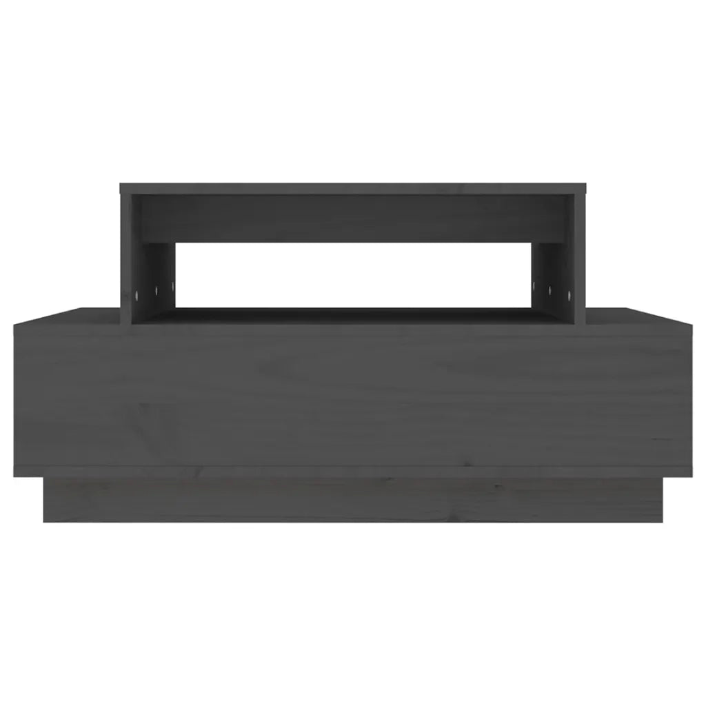 Tavolino da Salotto Grigio 80x55x40,5 cm Legno Massello di Pino 814516