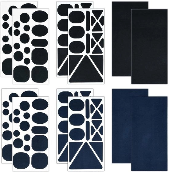 Pannelli di riparazione autoadesivi 12 pezzi - Pannelli autoadesivi per tessuti - Pannelli di riparazione senza cucito - Riparazione tessuti - Nylon duraturo - Dimensioni 10 x 20 cm - Pannelli di riparazione per tessuti