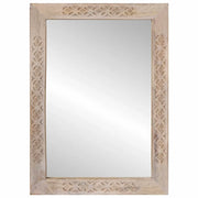 Specchio da Parete | Specchio decorativo Rettangolare Bianco Sbiancato 70 x 50 cm